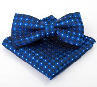 Набор мужской: галстук-бабочка + платок, синий
