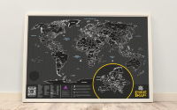 Скретч карта мира с регионами РФ "True Map Plus Noir"